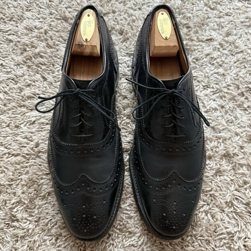 Allen Edmonds McAllister 6205 Men's Black Leather Wingtip Brogue Oxford Size 9 D